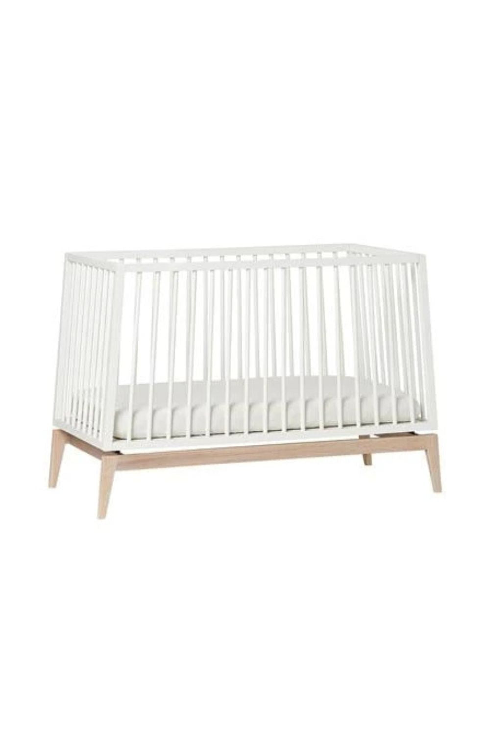 Luna Baby Cot, 120x60 Cm, White/Oak - 0