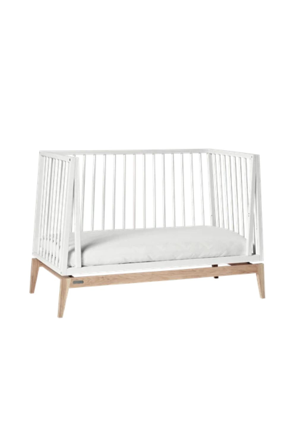 Luna Baby Cot, 120x60 Cm, White/Oak - 1