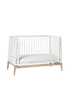 Luna Baby Cot, 120x60 Cm, White/Oak - 1