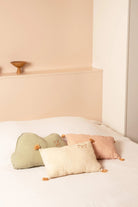 İşlemeli Fransız Keten Yastık, Powder Pink - 1