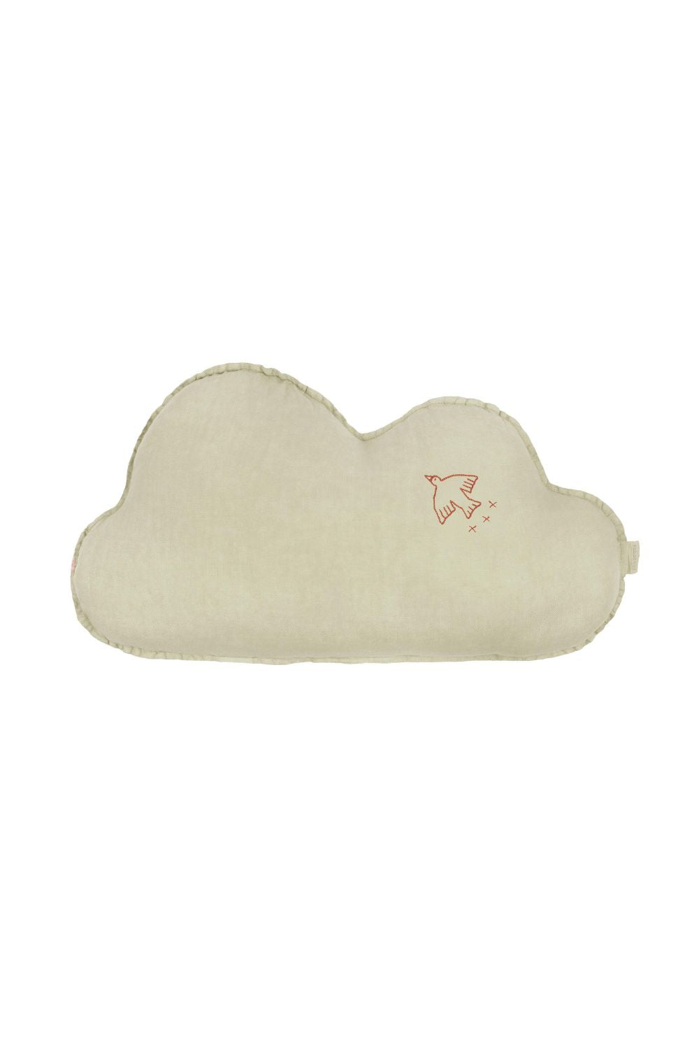 İşlemeli Fransız Keten Yastık, Cloud Green Matcha - 0