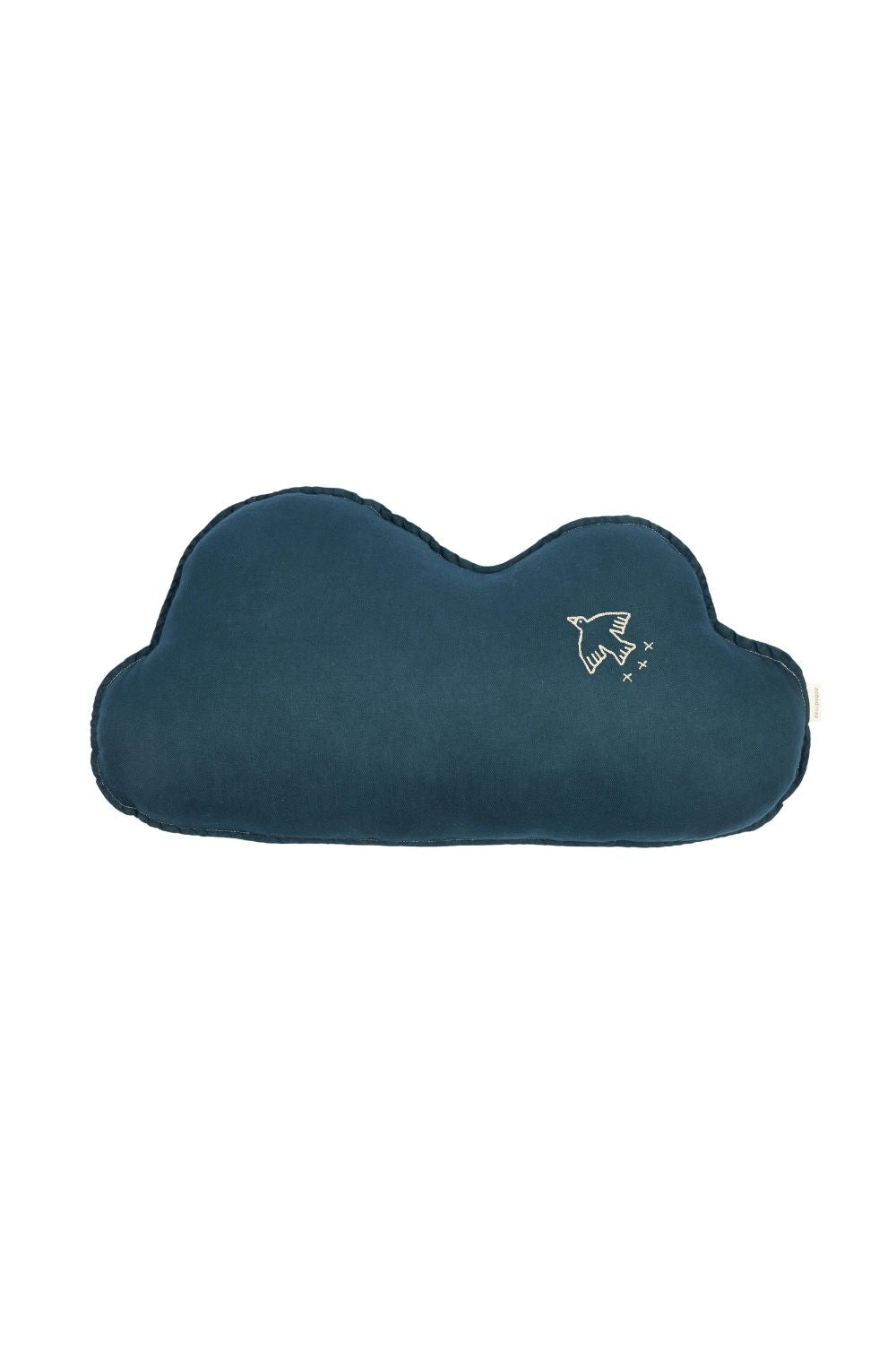 İşlemeli Fransız Keten Yastık, Cloud Deep Blue - 0