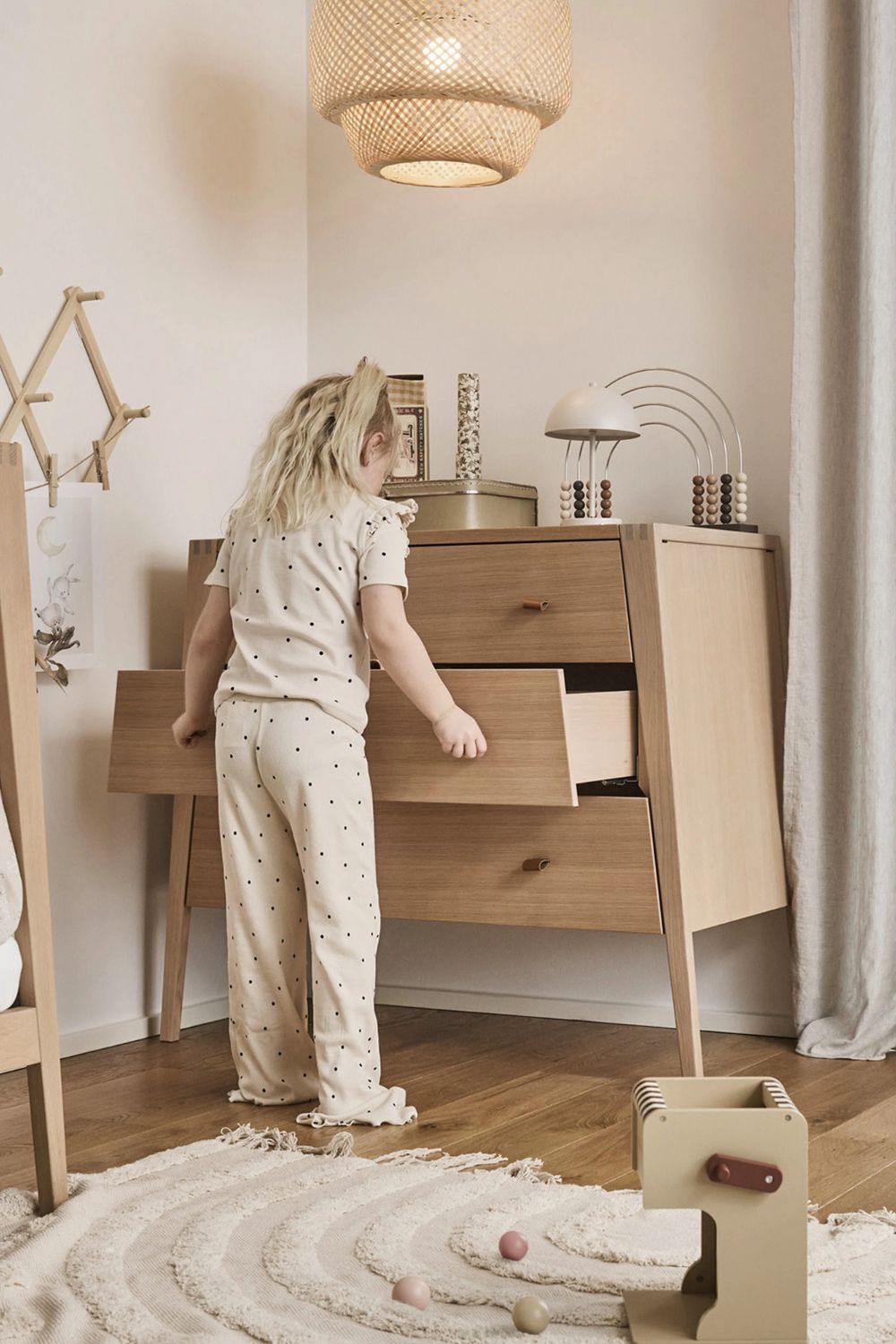 Velotti Ahşap Çocuk Şifonyeri, Açık Ahşap, 100 Cm - 1