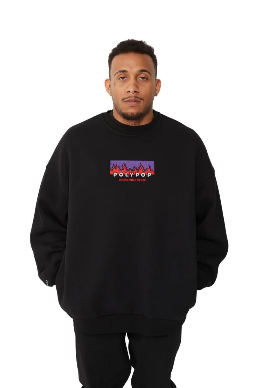 Fire Siyah Unisex Sweatshirt - 0