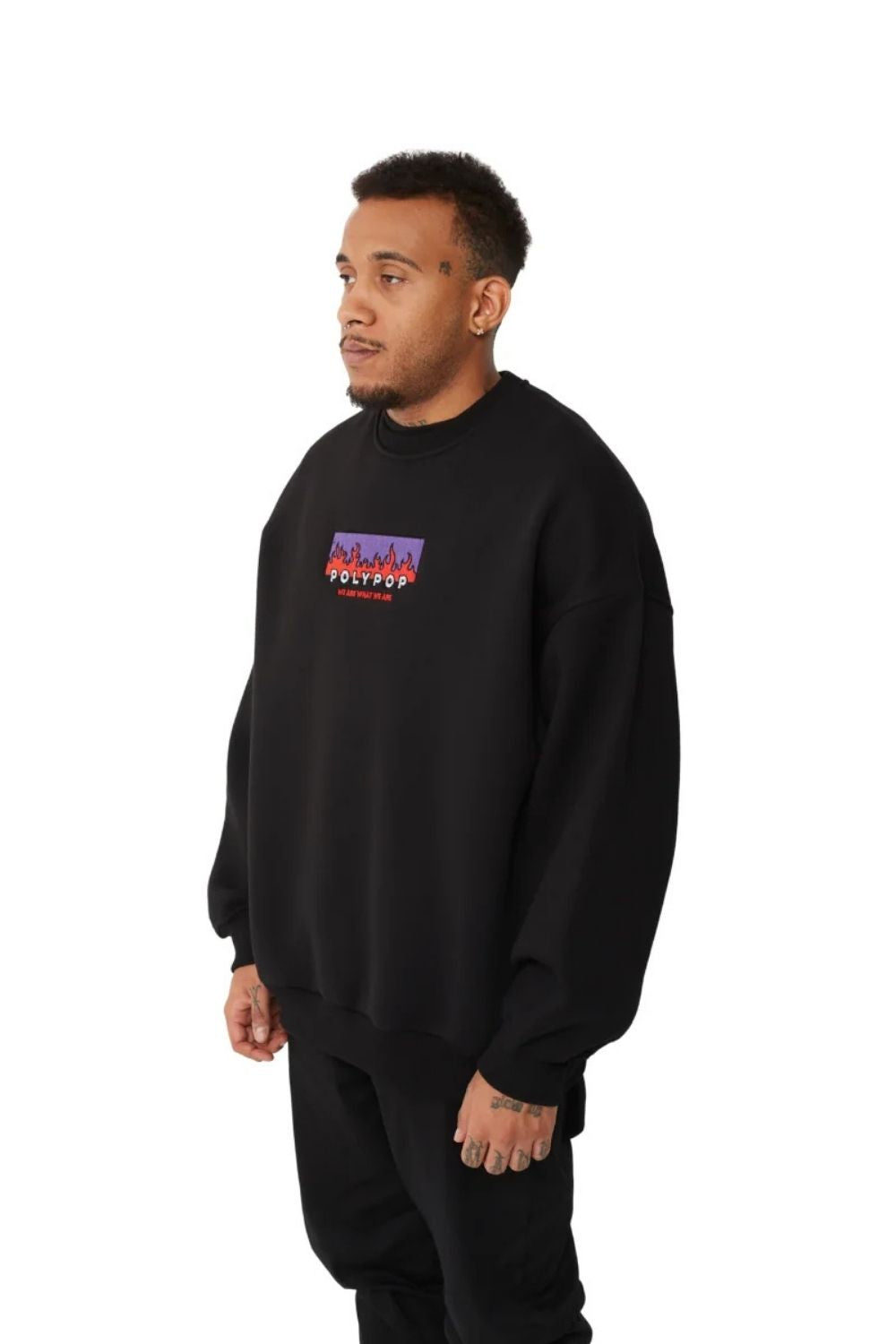 Fire Siyah Unisex Sweatshirt - 1