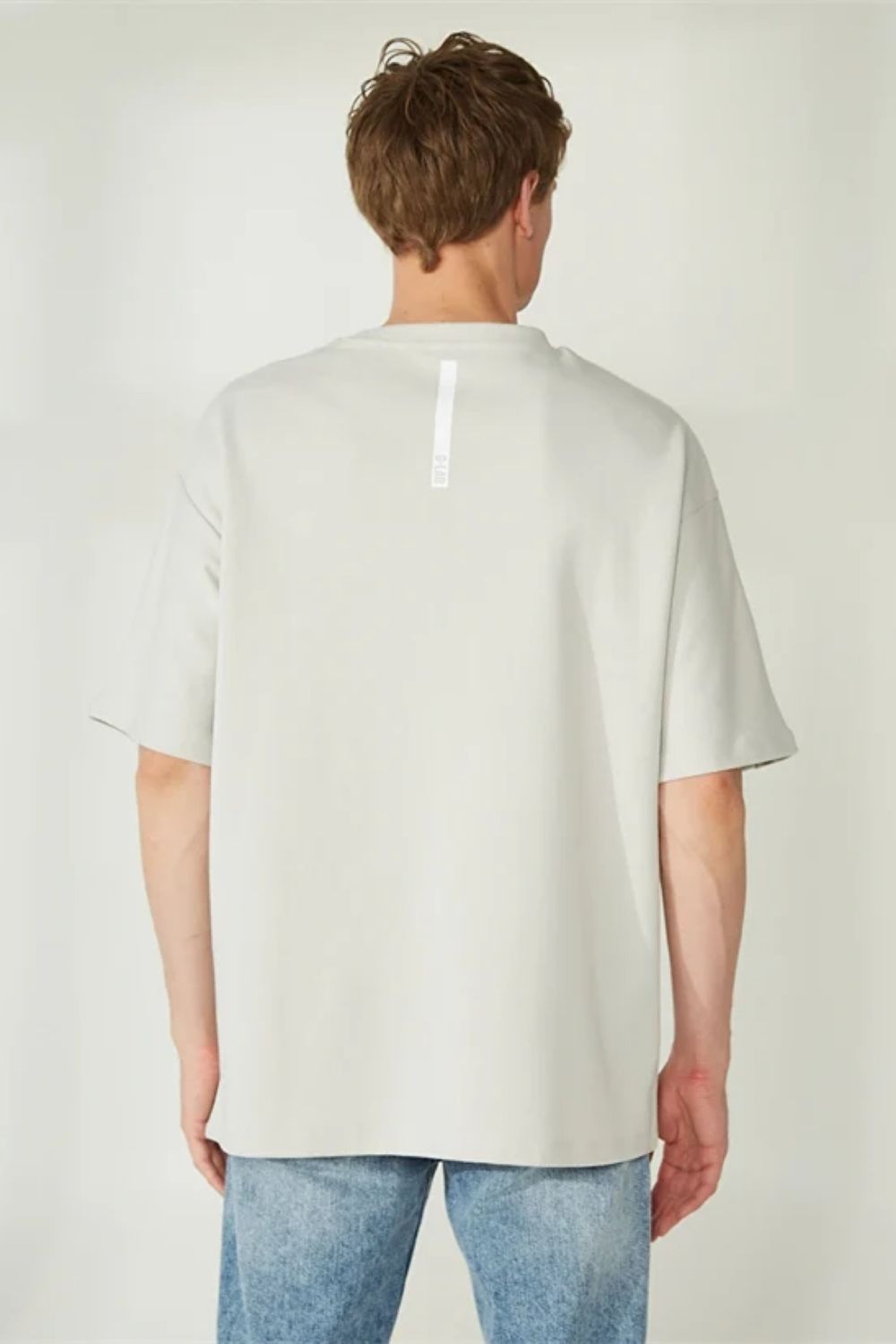 Bisiklet Yaka Ön Ve Arka Şerit Baskılı Erkek T-Shirt - 1