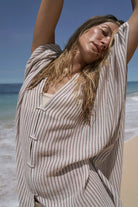 Ava Kimono Burgundy Stripes - 3