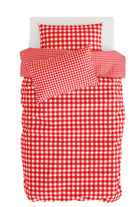 Gingham Pamuk Saten Kırmızı Pötikare Desenli Çocuk Nevresim Seti – 140x200 Cm - 0