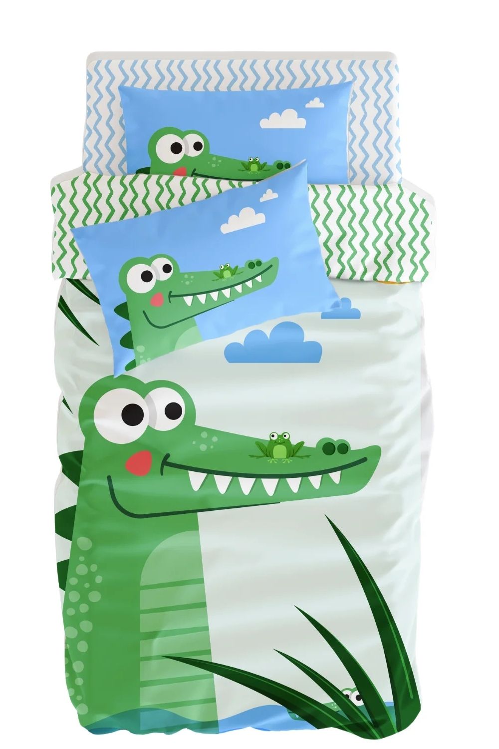 Croc-A-Dream Çift Taraflı Pamuk Saten Çok Renkli Çocuk Nevresim Seti 140x200 Cm - 0