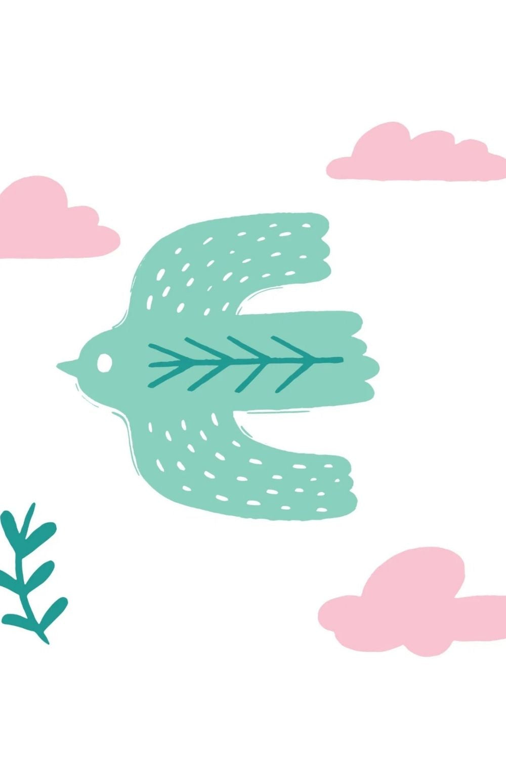 Bird Of Life Başucu Aydınlatma Başlığı Mint Yeşili - 16x20 Cm - 3