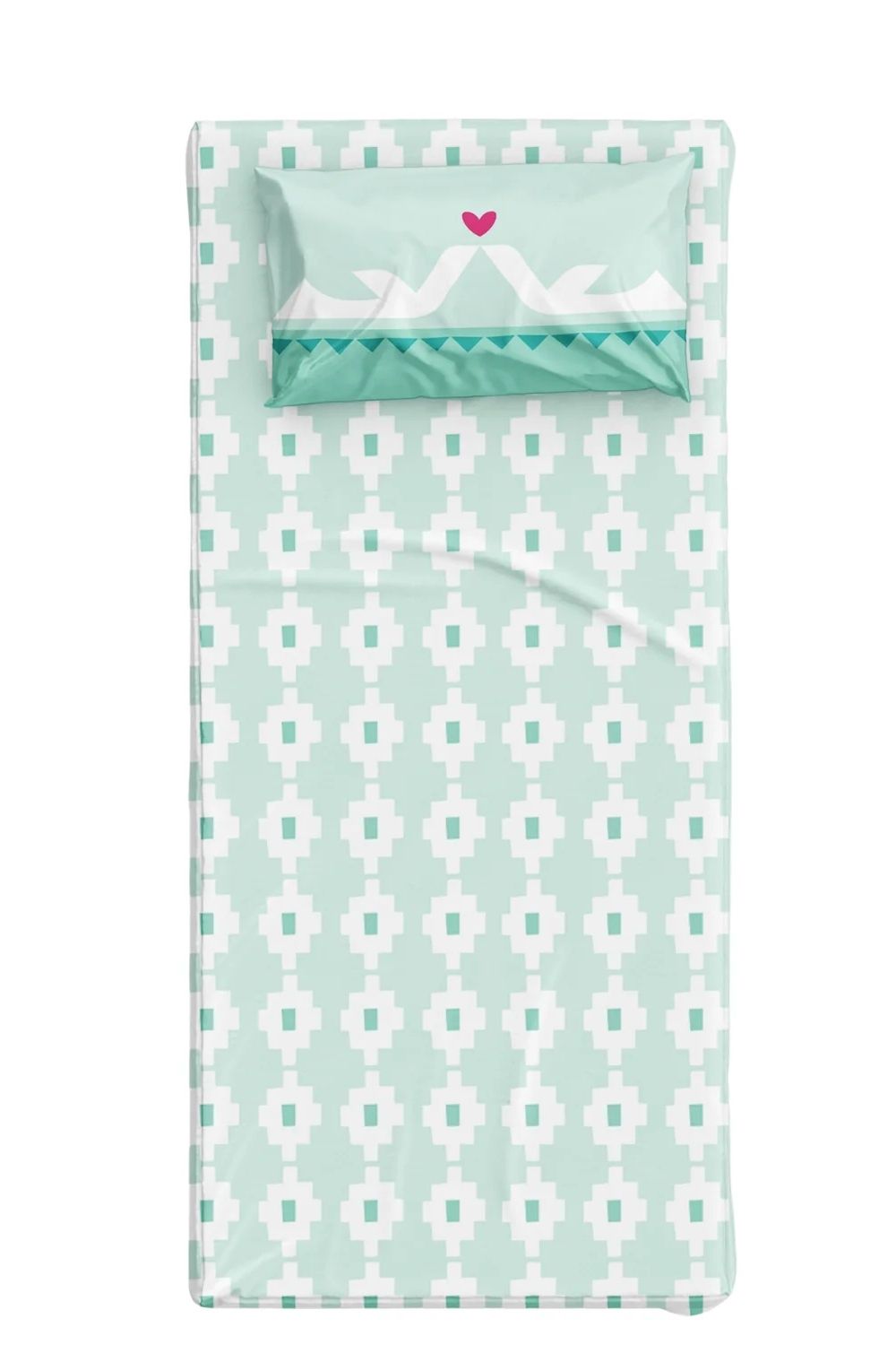 Sukha Pamuk Saten Mint Yeşili Çocuk Çarşaf Seti – 90x190 Cm - 0