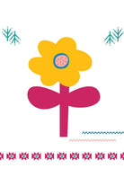 Big Flower Çift Taraflı Pamuk Saten Sarı Çocuk Nevresim Seti 140x200 Cm - 4