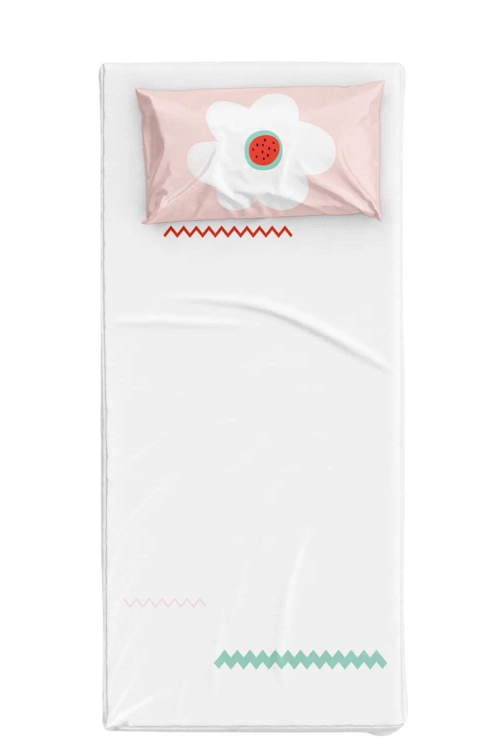 Big Flower Pamuk Saten Pembe Çocuk Çarşaf Seti 90x190 Cm - 0