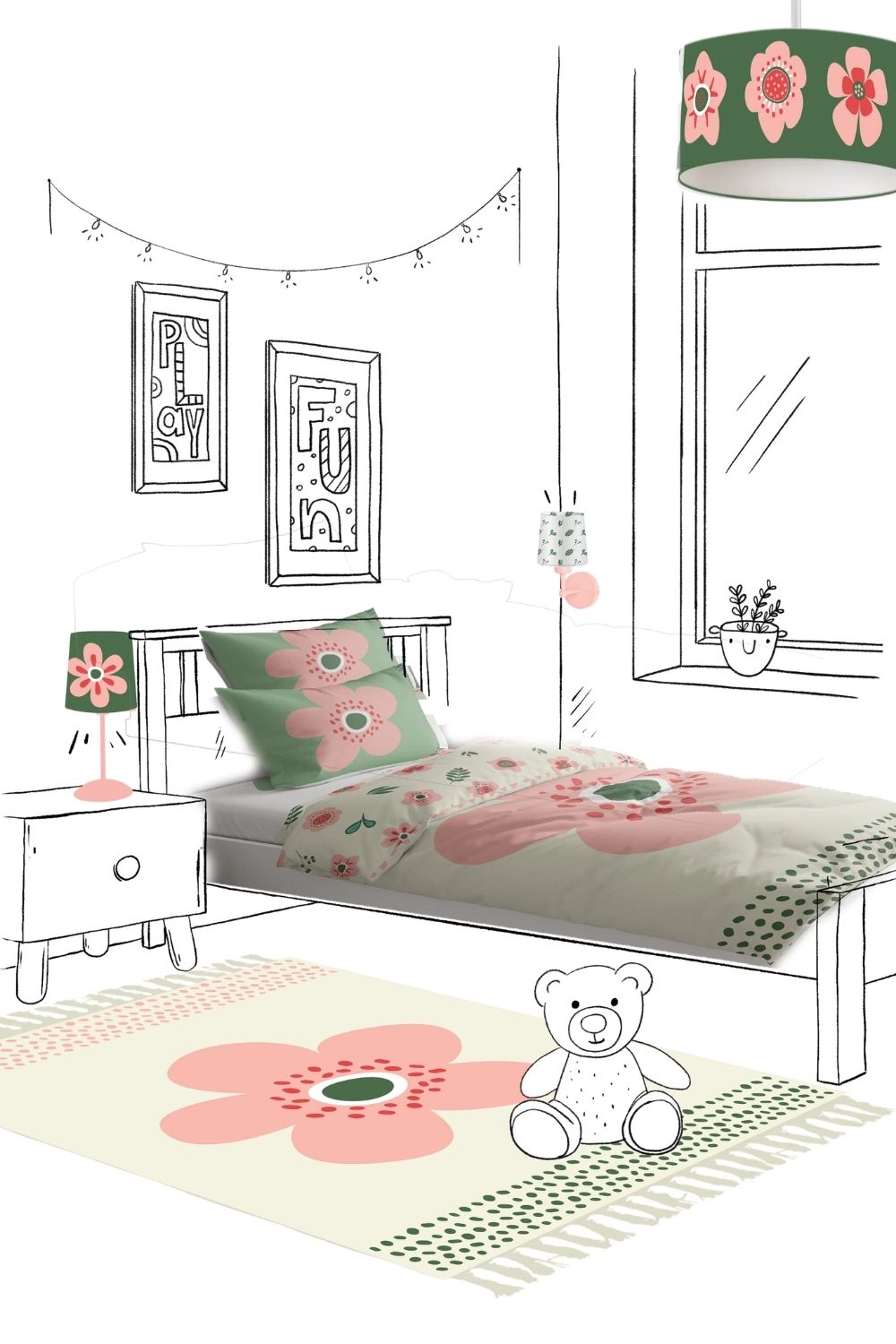 Petit Fleur Çift Taraflı Müslin Çok Renkli Çocuk Nevresim Seti – 140x200 Cm - 2