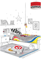 Ready Steady Go Çift Taraflı Pamuk Saten Çok Renkli Çocuk Nevresim Seti – 140x200 Cm - 3