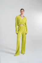 Beli Lastikli Esnek Comfy Pantolon Yeşil - 2
