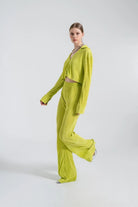Beli Lastikli Esnek Comfy Pantolon Yeşil - 3