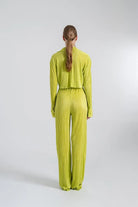 Beli Lastikli Esnek Comfy Pantolon Yeşil - 4
