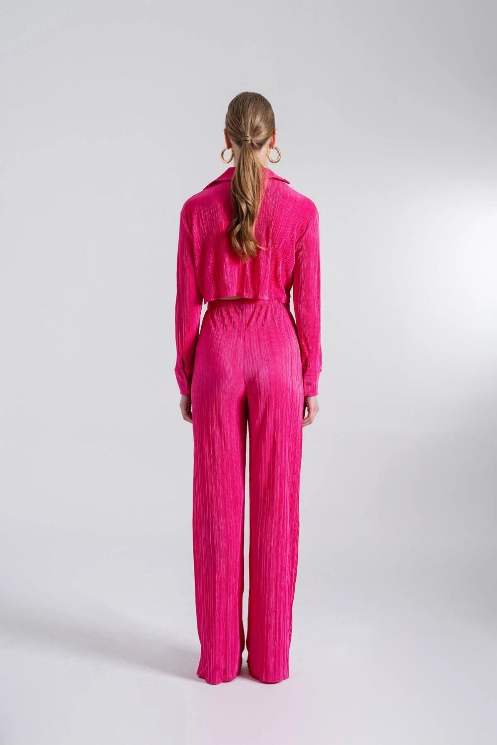 Beli Lastikli Esnek Comfy Pantolon Pembe - 3