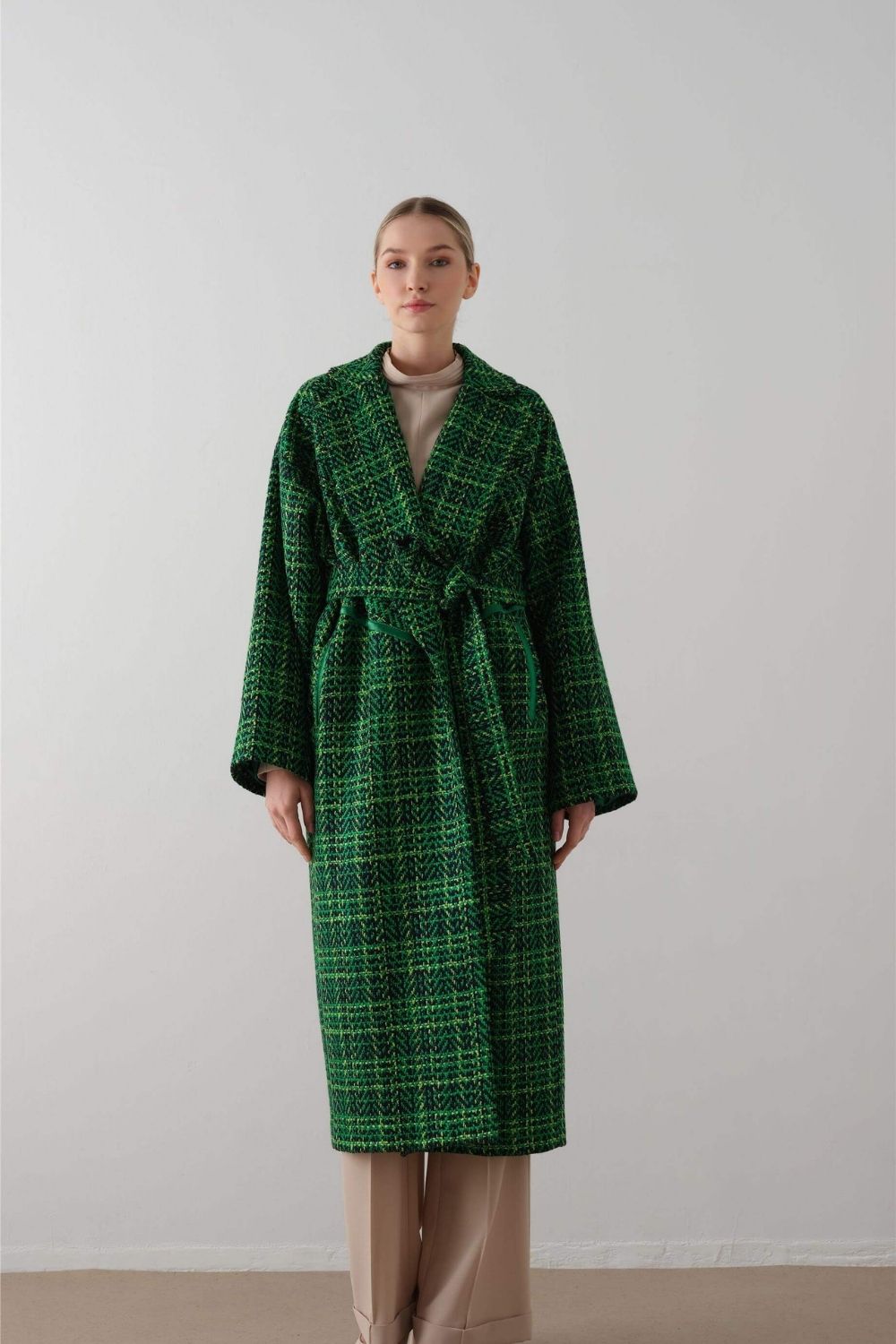Oversize Ekose Kaban – Yeşil - 0