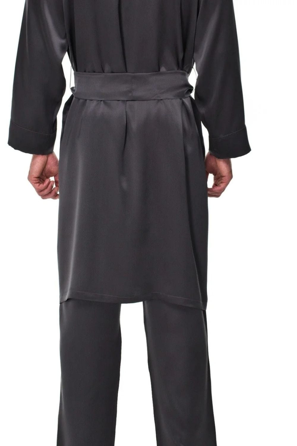 King Silk Kimono Dark Grey - 1