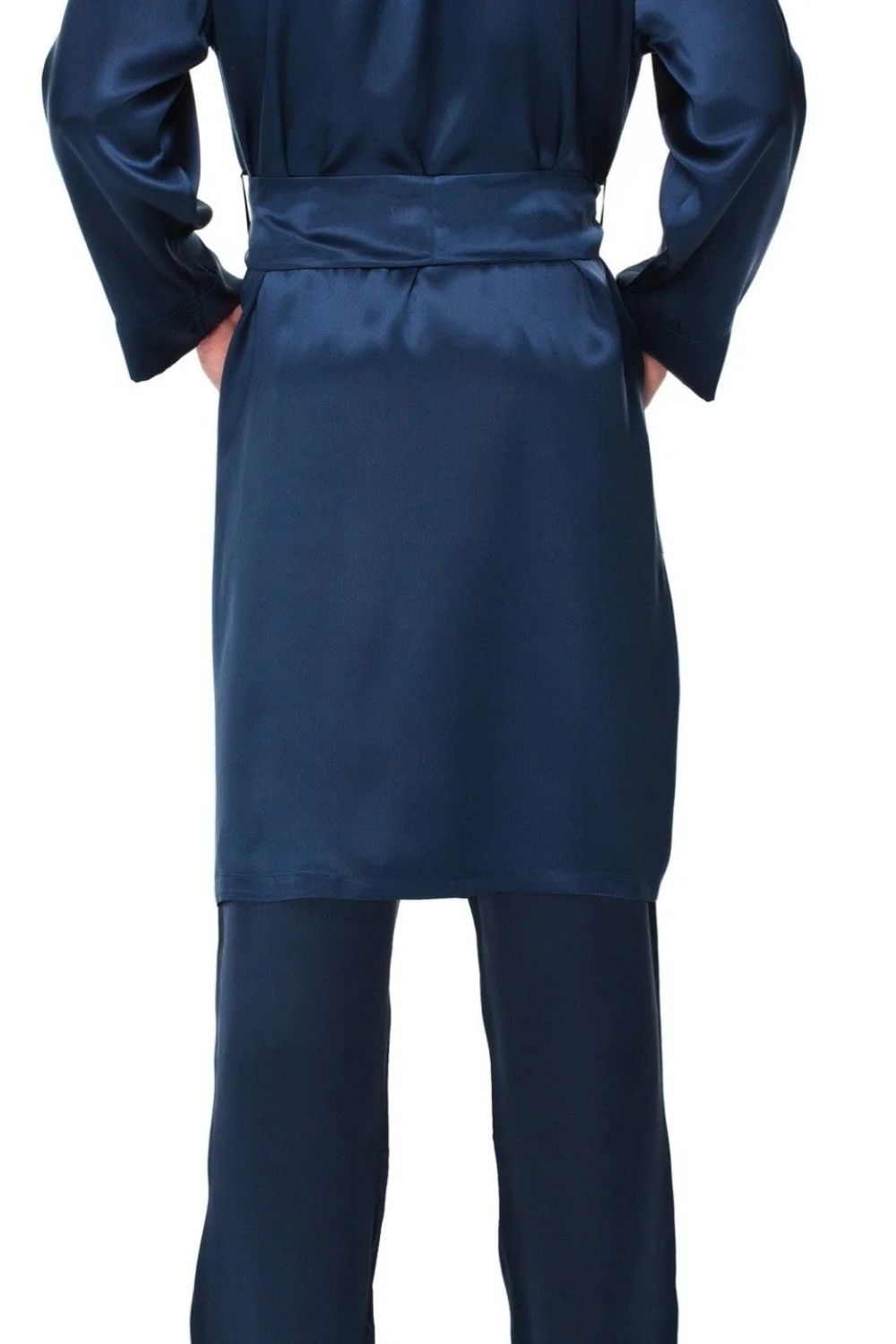 King Silk Kimono Navy Blue - 2
