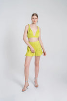 Beli Lastikli Mini Comfy Şort Yeşil - 1