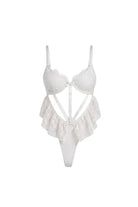 Lyria Rouge Şerit Detaylı Dantel Bodysuit - 0
