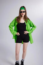 Cepli Oversize Kesim Lovesize Gömlek Yeşil - 1