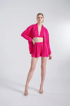 Oversize Düğme Kapamalı Comfy Oversize Gömlek Pembe - 2