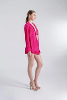 Oversize Düğme Kapamalı Comfy Oversize Gömlek Pembe - 3
