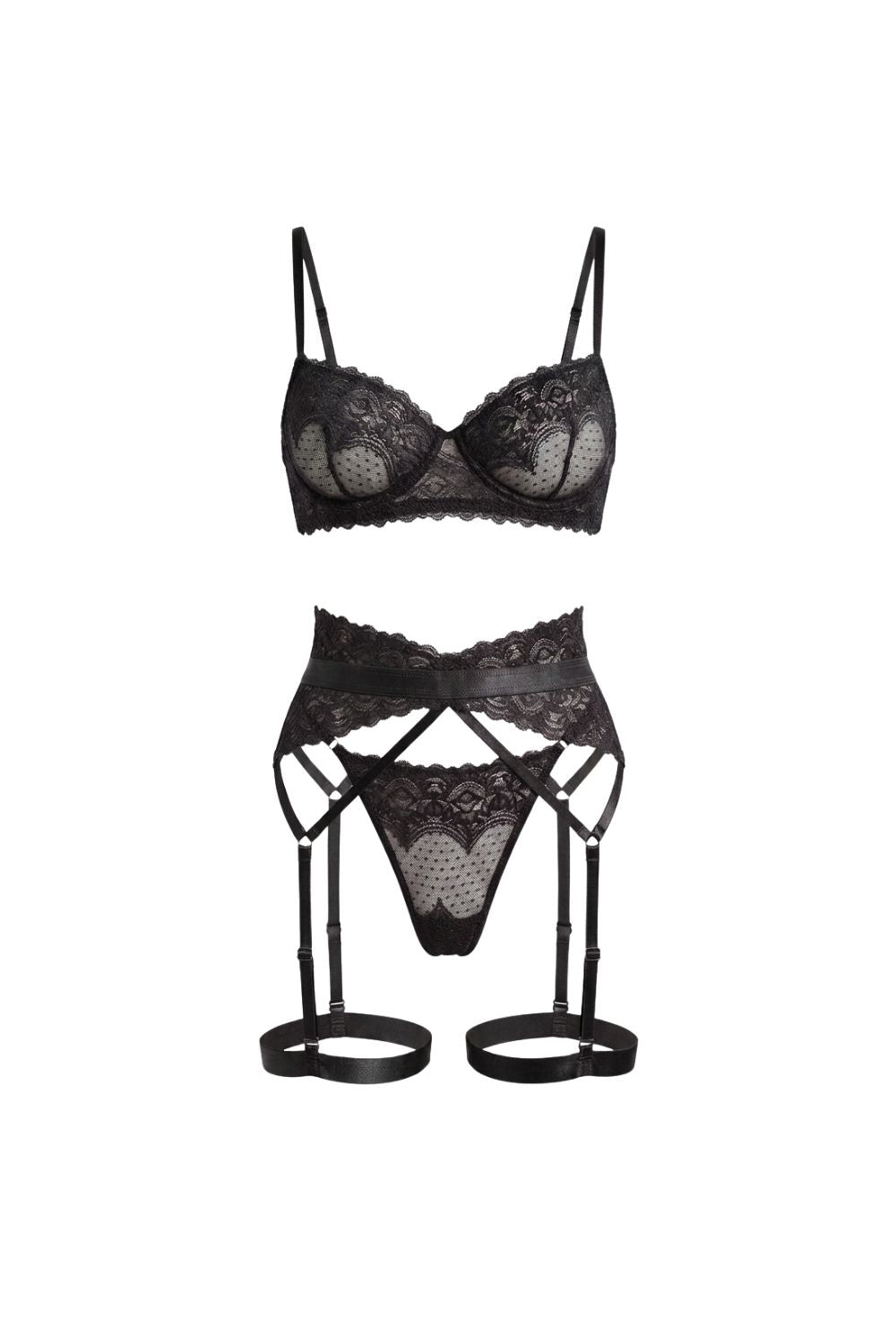 Chambre Secrète Garter Set - Black - 0
