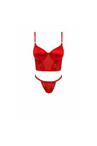 Charme Bouclé Bustier Set - Red - 0