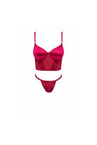Charme Bouclé Bustier Set - Fuchsia - 0
