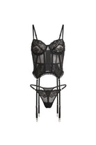 Fleur Sauvage Garter Set - Black - 0