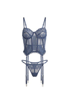 Fleur Sauvage Garter Set - Cobalt - 0