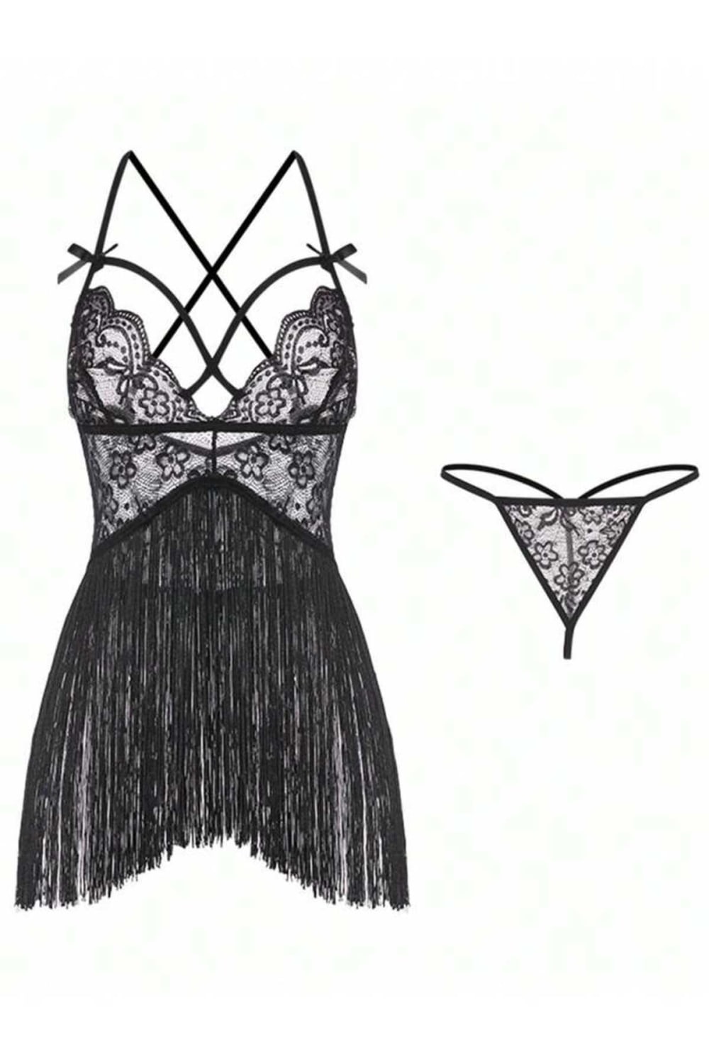 Frou Frou Brief & Dress Set - Black - 0
