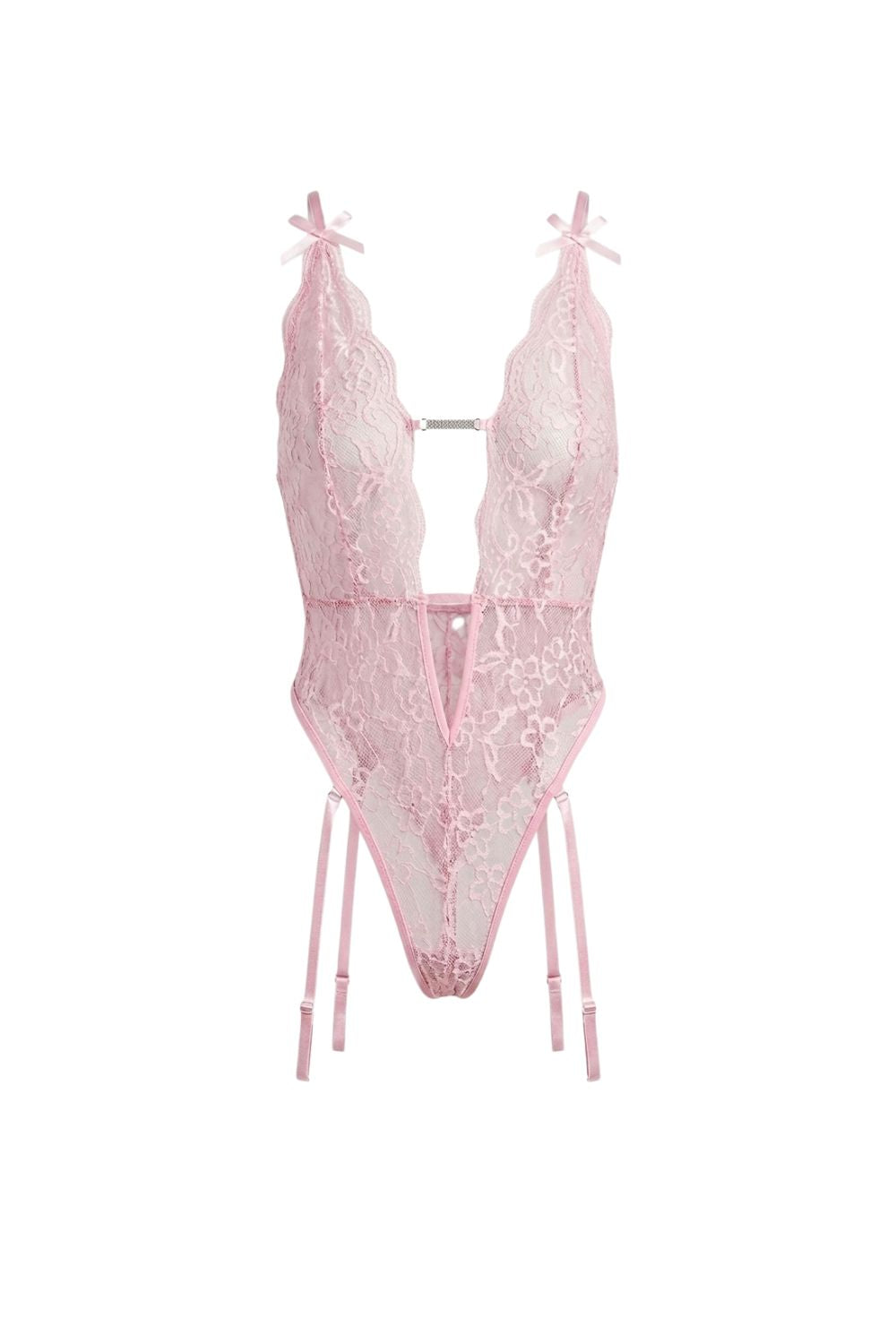 Darelia Taş Detaylı Dantel Bodysuit - 0