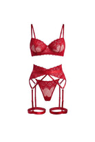 Chambre Secrète Garter Set - Red - 0