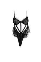 Lyria Rouge Şerit Detaylı Dantel Bodysuit - 0