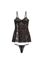 Saphira Dantel Yırtmaçlı Babydoll Set - 0