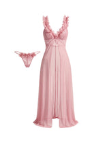 Pink Sheer Petal Dress Ev Giyim Elbise - 0