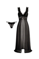 Black Sheer Petal Dress Ev Giyim Elbise - 0