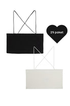 Spagetti Askı Bralet - 2'li Paket - Siyah,Beyaz - 0