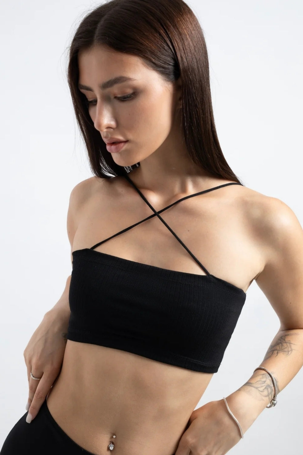 Spagetti Askı Bralet - 2'li Paket - Siyah,Beyaz - 2