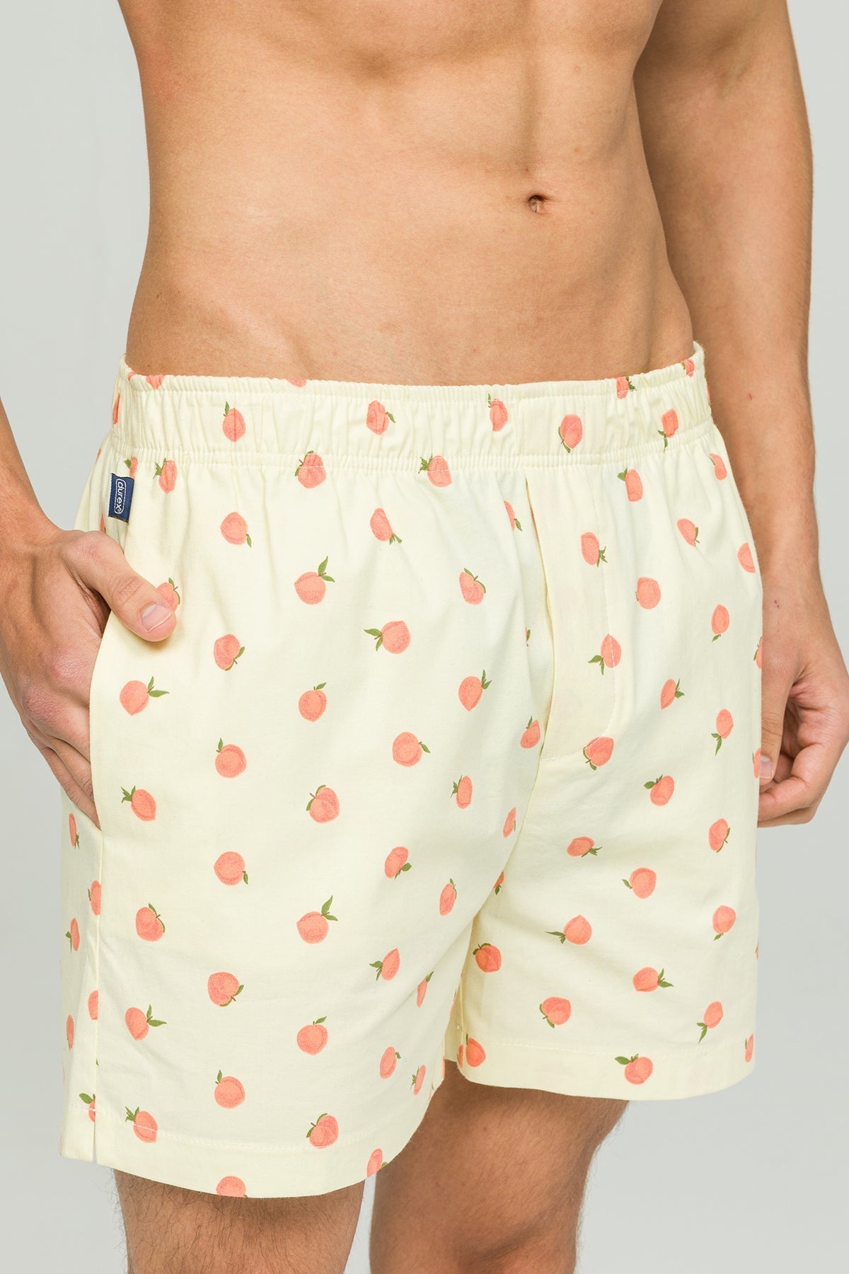 Desenli Erkek Ev Şortu, Peachy - 5