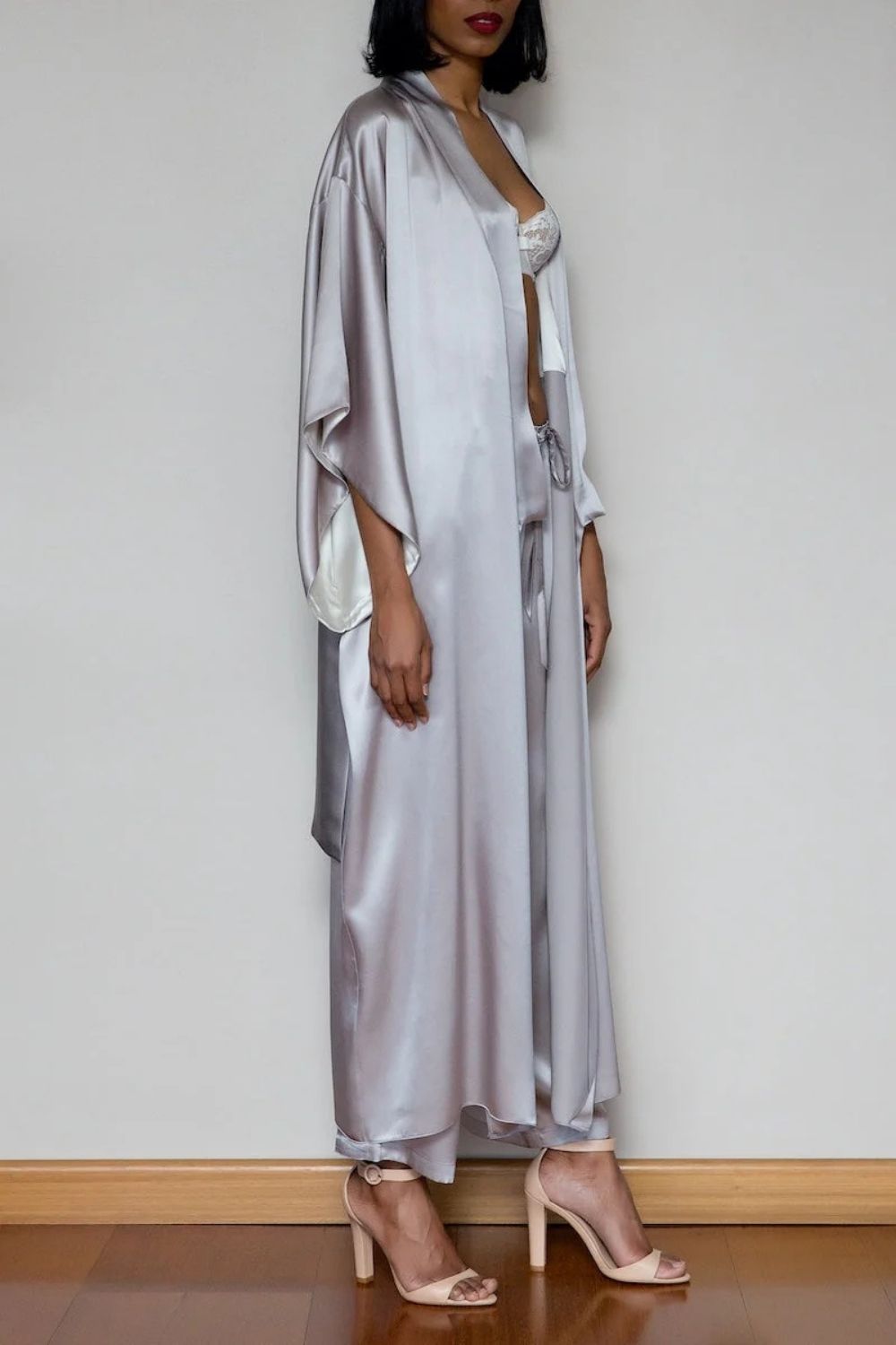 Shangay Silk Kimono Gray - 0