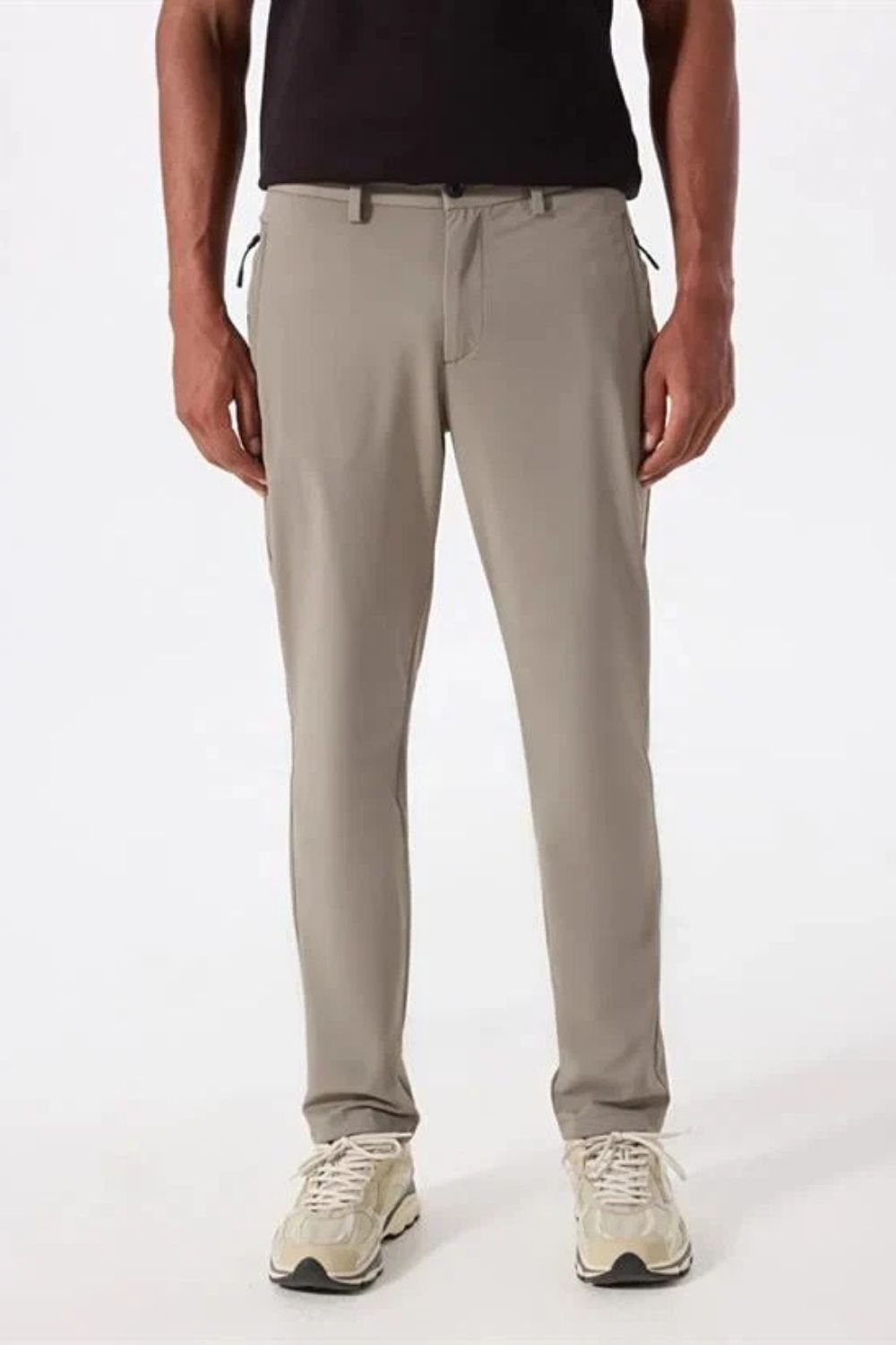 Fermuarlı Dik Cep Technic Kumaşlı Slim Fit Erkek Pantolon - 0