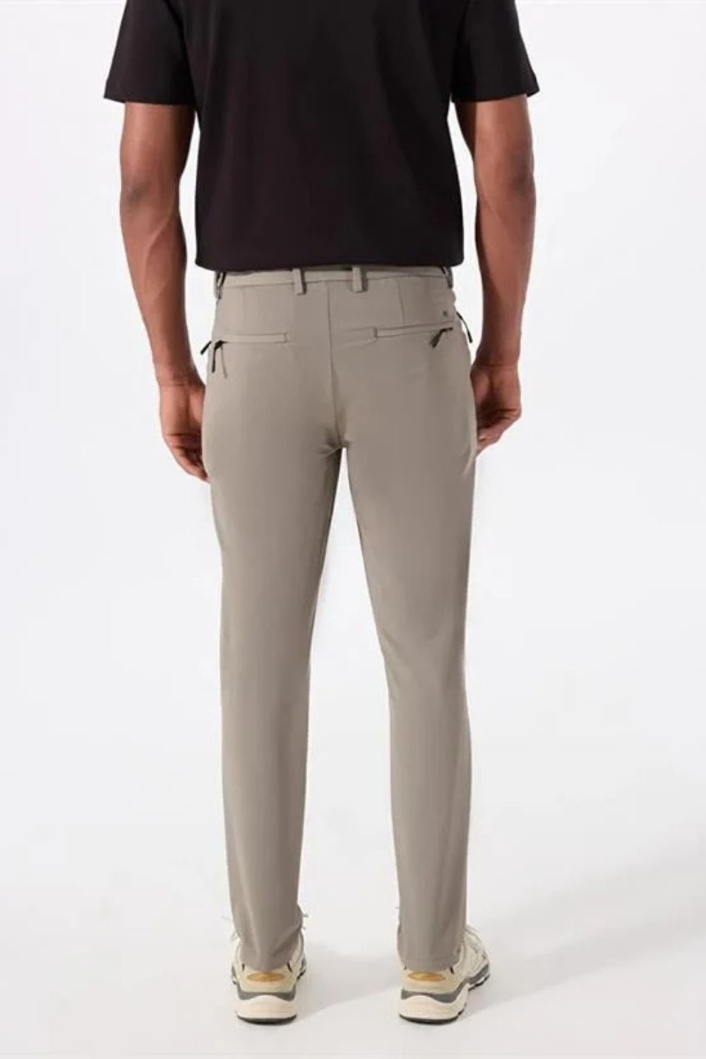 Fermuarlı Dik Cep Technic Kumaşlı Slim Fit Erkek Pantolon - 2