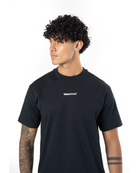 Erkek Oversize Basic Baskılı Tişört - Siyah - 2